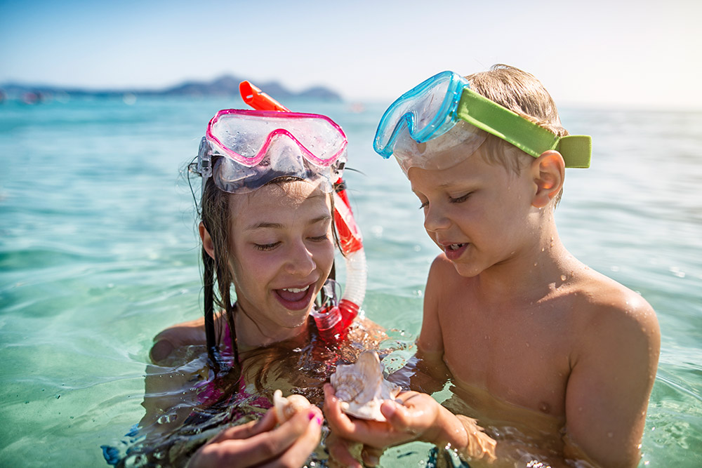 snorkeling with kids in the Caribbean