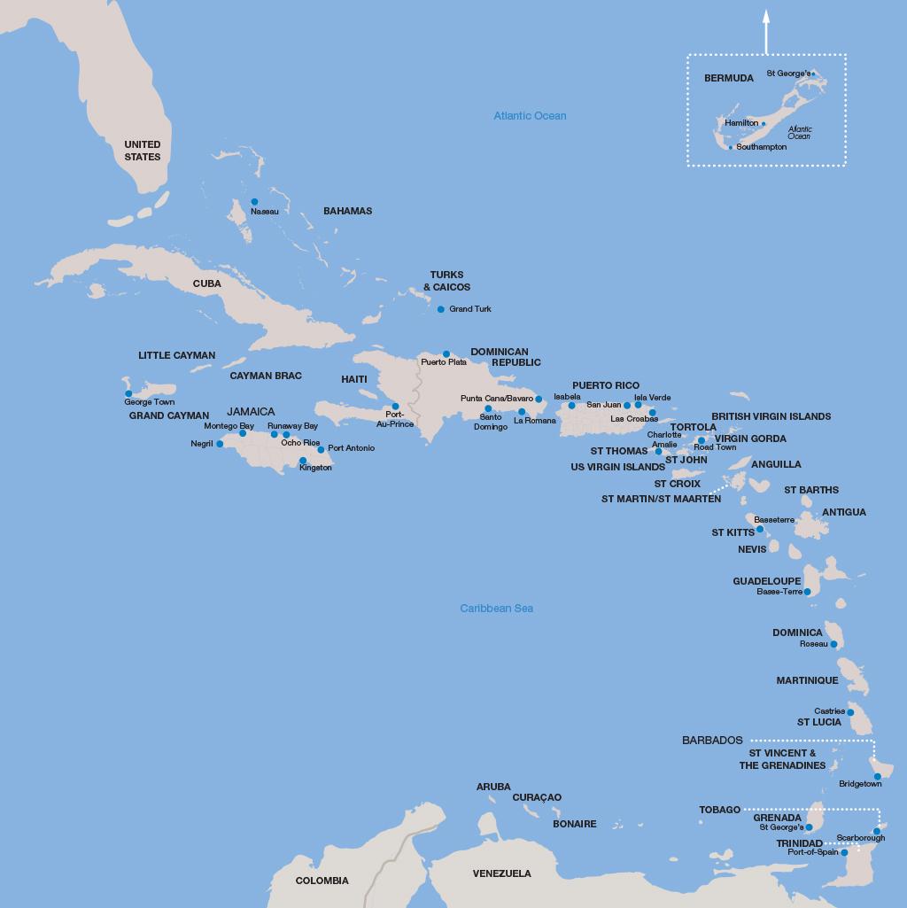 Map of the Caribbean