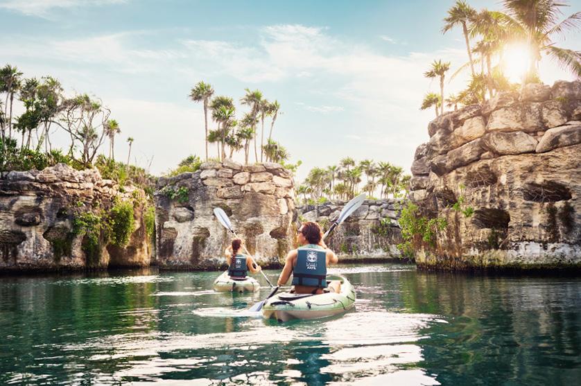 Enjoy a canoe ride at Hoteles Xcaret